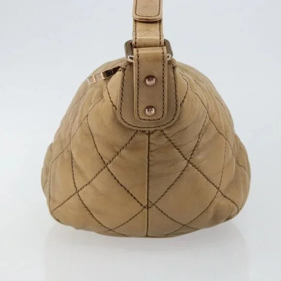 CHANEL Wild Stitch Shoulder Bag Leather Brown Gold CC Auth 144304 - Picture 6 of 16